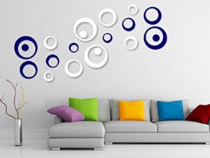 3D Decorative Wall Stickers (Blue and White ? 20 pcs)