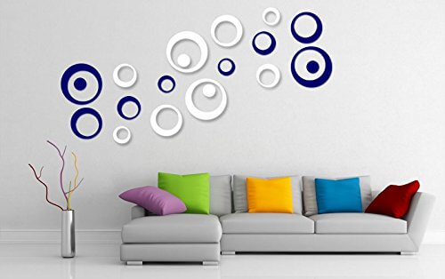 3D Decorative Wall Stickers (Blue and White ? 20 pcs) - Incredible Gifts