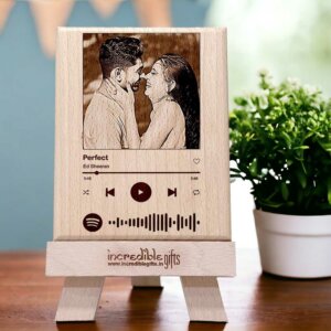 Personalized Wooden Engraved Spotify Picture Frame For Anniv...