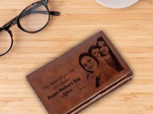 Personalized Vegan Leather Photo and Name Wallet Gift for Mo...