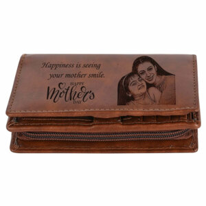 Vegan Leather Photo Wallet Personalized Mothers Day Gift (Br...