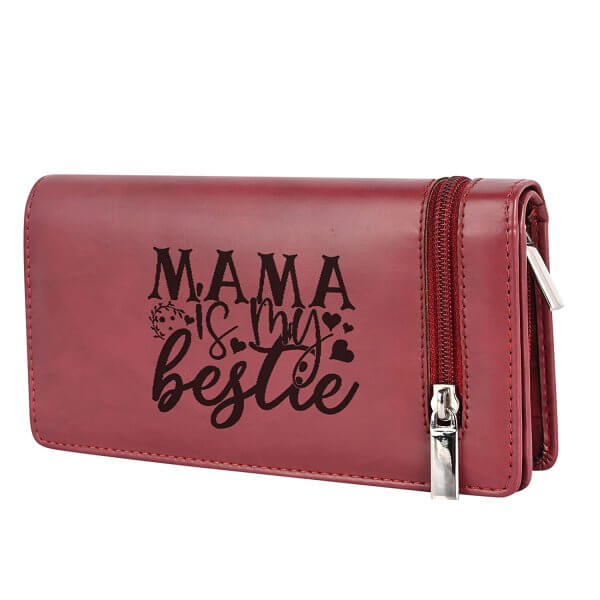 Mama is my bestie cherry wallet