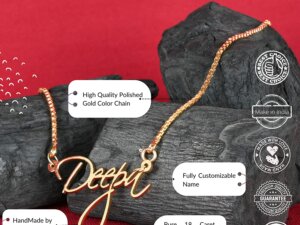 Customised Infinity Necklace with Couple Names with Chain fo...