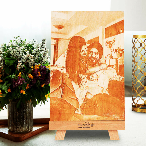 Personalized Engraved Wooden Photo Frame For Couple