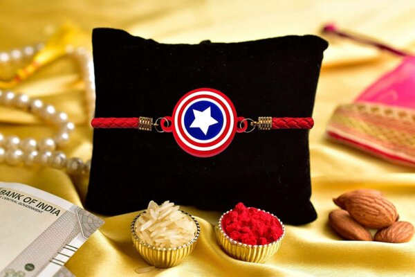 Captain America Designer Bracelet Rakhi