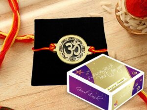 Acrylic Gold Plated Om Incredible Rakhi