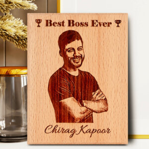 Gift for Boss – Personalized Engraved Wooden Photo Plaque