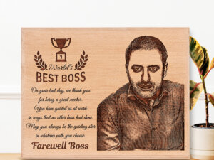 Goodbye Gift – Personalized Engraved Wooden Photo Plaq...