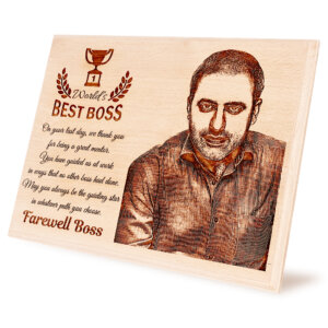 Goodbye Gift – Personalized Engraved Wooden Photo Plaq...