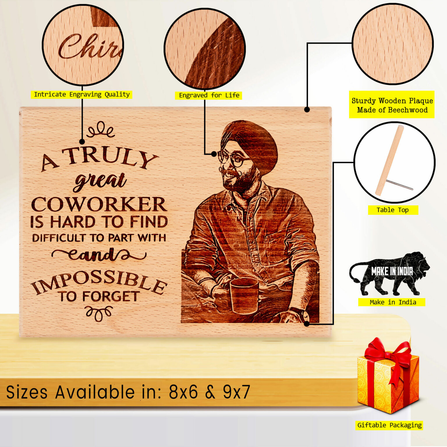 Farewell Gift Personalized Engraved Wooden Photo Frame Incredible Gifts