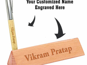 Personalized Engraved Wood Pen Holder With Customized Wooden...