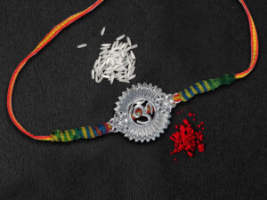 925 Pure Sterling Silver Om Rakhi with Certificate of Authen...