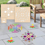 DIY Rangoli - 2 Wooden Stencils for Diwali and Diya Stencil