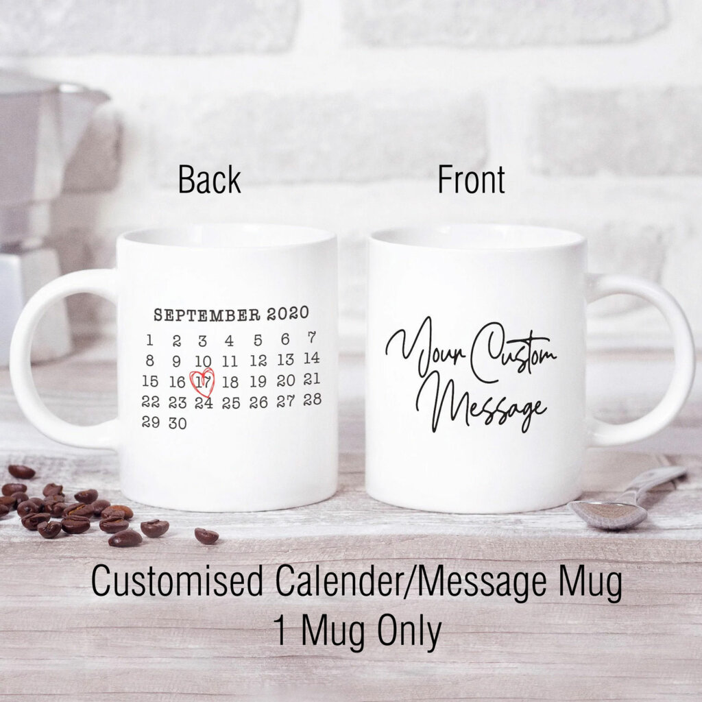 Stylish Ceramic Printed Coffee Mug with Calendar & Message - Incredible Gifts