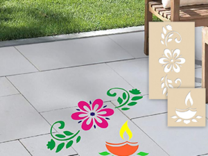 Floral Floor Rangoli – Wood Stencils Small Design