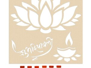 3 in 1 Rangoli Stencil – Shubh Dipawali, Diya and Lotu...
