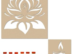 Combo of 2 Rangoli Stencils – Diya and Lotus Stencil f...