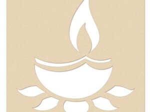 Diya Rangoli Wooden Stencil for Diwali