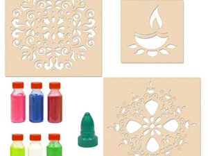 DIY Rangoli – 2 Wooden Stencils for Diwali and Diya St...