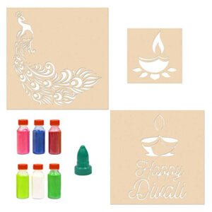 Rangoli Stencils for Floor Large Size with Six Rangoli Color...