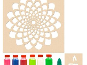 DIY Rangoli Stencils – MDF Stencil with Six Rangoli Co...