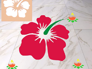 DIY Rangoli Stencils – Flower Design Rangoli for Diwal...