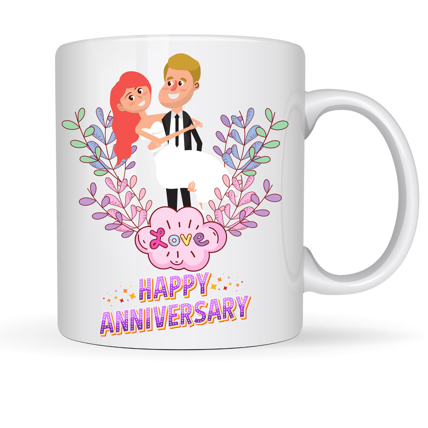 Happy Anniversary Gift - Ceramic Coffee Mug For Couple