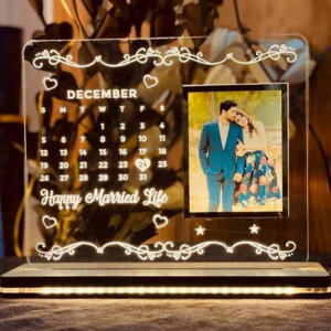 Personalized LED Photo Frame With Anniversary Gift Calendar