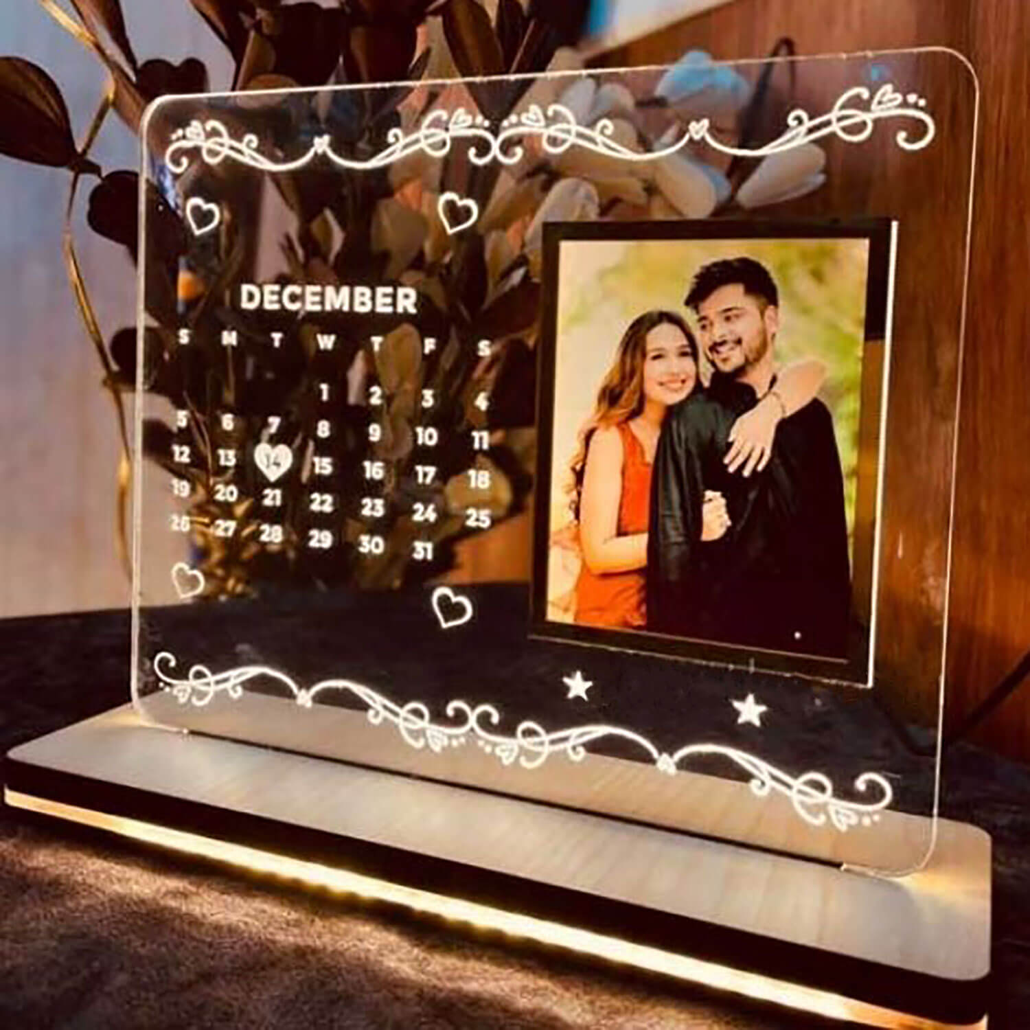 Personalized LED Photo Frame Anniversary Calendar Incredible Gifts