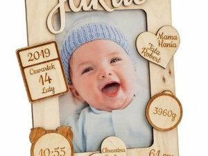 New Born Baby Gift – Personalized Wooden Photo Plaque