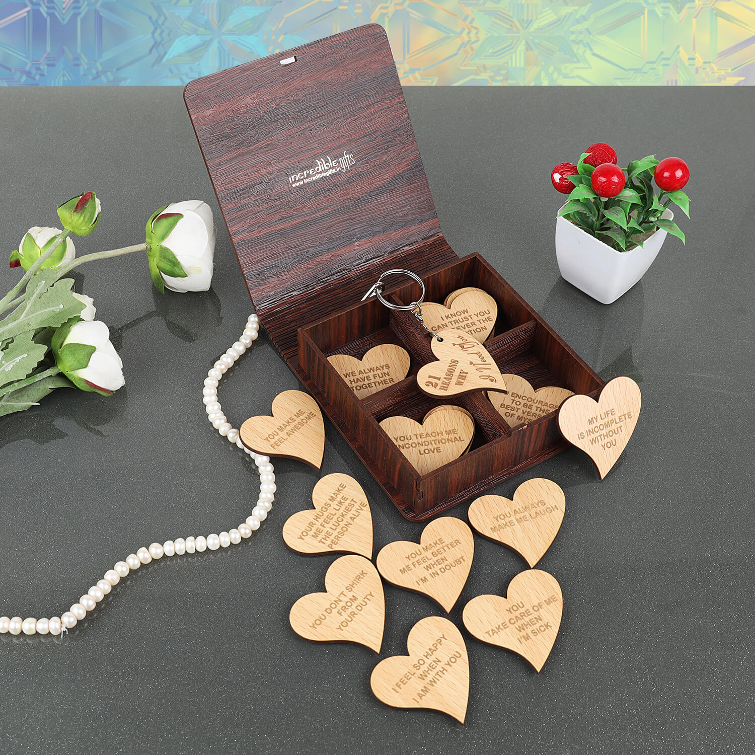 Wooden Surprise Gift Box for Couple