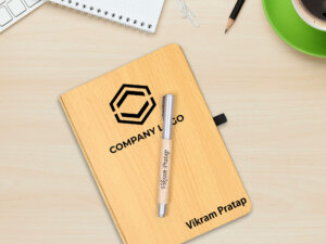 Personalized Wooden Diary & Pen – Gift Set for Pe...