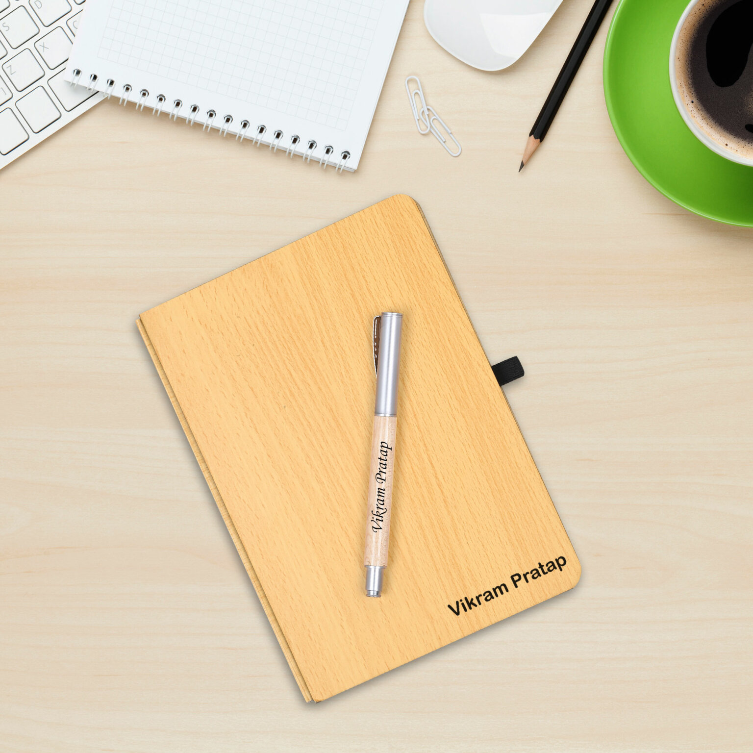Capture Memories with a Personalized Wooden Diary & Pen Set