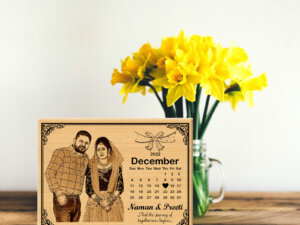 Personalized Wedding Anniversary Date calendar Wooden Photo ...