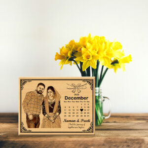 Personalized Wedding Anniversary Date calendar Wooden Photo ...