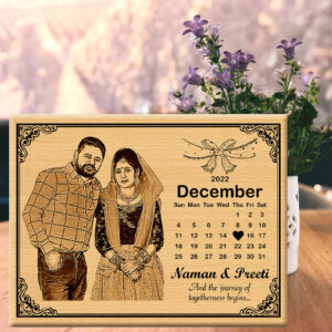 Personalized Wedding Anniversary Date calendar Wooden Photo ...