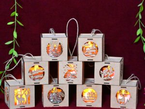 Christmas Or Easter Bauble Hanging Ornaments with LED Light
