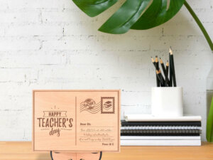 Gift For Teacher – Personalized Wooden Postcard With W...