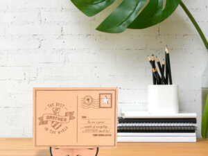 Personalized Wooden Engraved Postcard For Brother With Wood ...