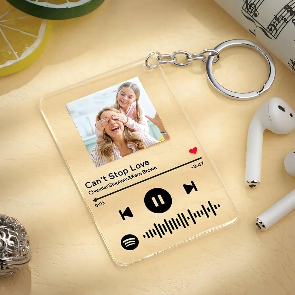 Personalized Music Spotify Code Keychain Incredible Gifts