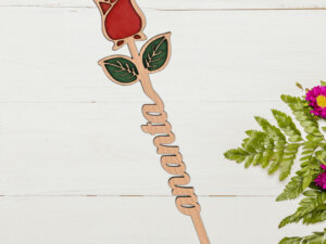 Personalized Gift For Valentine – Wooden Name Rose