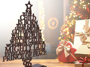 Wooden Tree For Christmas Or Easter Decoration