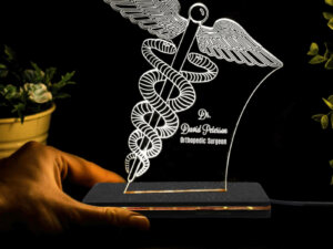Personalized 3D Illusion LED Name Lamp Gift For Doctor With ...