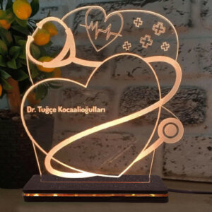 Personalized Illusion Light Gift For Doctor – Heart Sh...