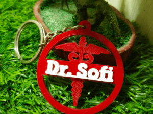 Personalized Acrylic Name Keychain For Doctor