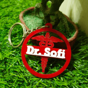 Personalized Acrylic Name Keychain For Doctor