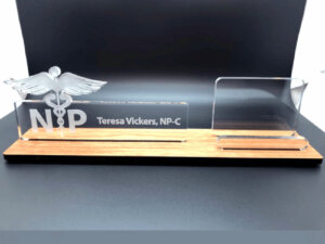 Personalized Card Stand For Doctor with Name and Doctor Logo