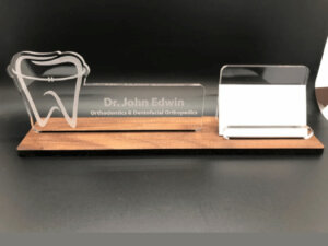 Personalized Dental Card Holder Stand For Dentist with Name