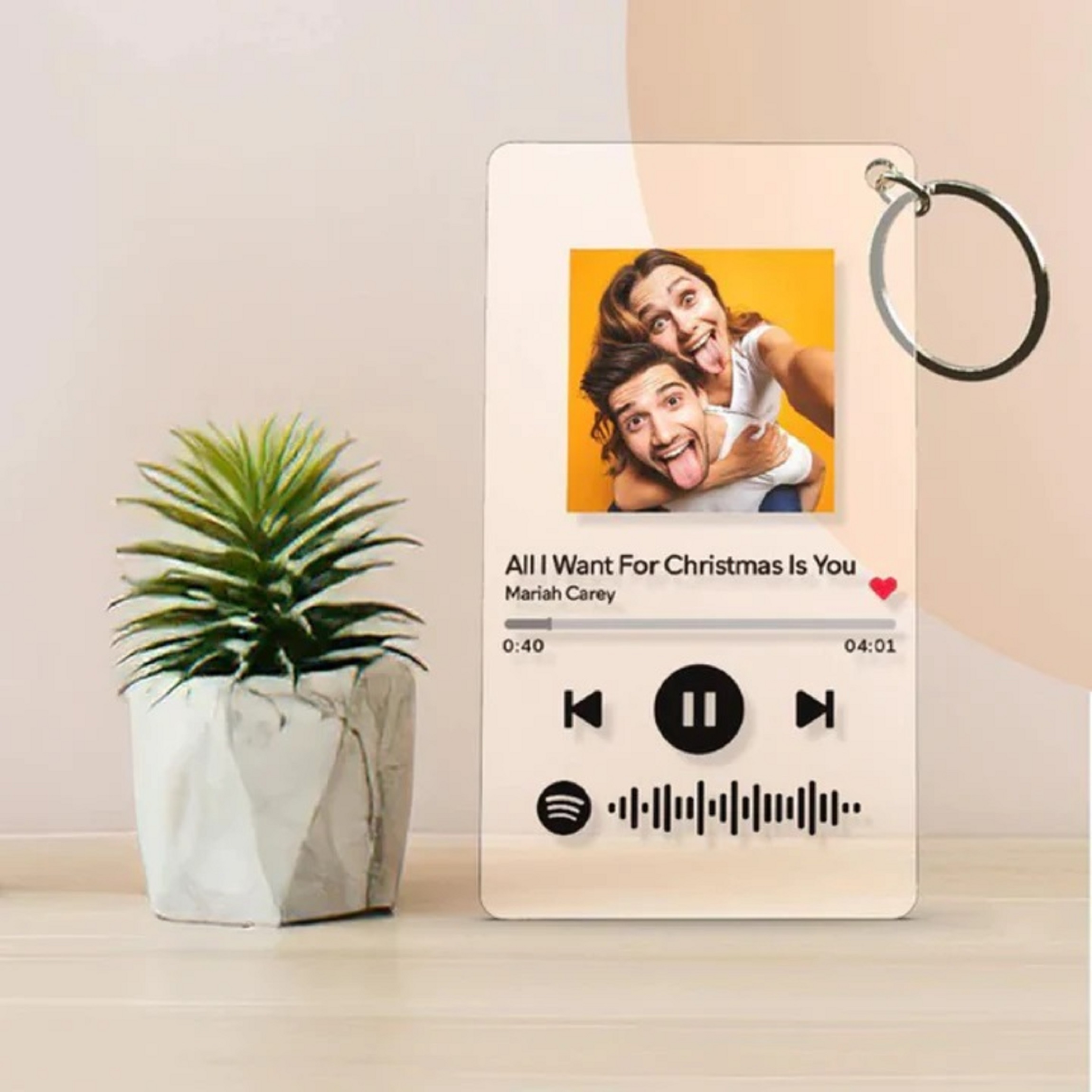 Personalized Music Spotify Code Keychain