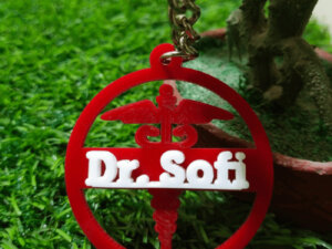 Personalized Acrylic Name Keychain For Doctor